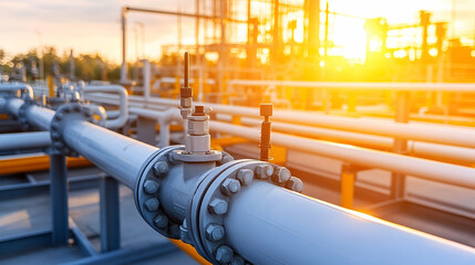 Industrial pipe system closeup detail