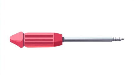 Pink screwdriver with metal shaft