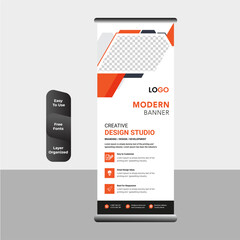 Obraz premium stylish company business roll up banner design