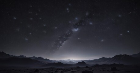 Dark, star-studded night sky, cosmic dust visible ,  astronomical,  Milky Way