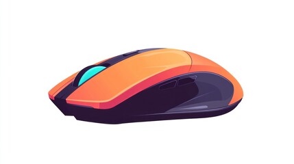 Orange and black computer mouse illustration