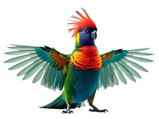 Vibrant Rainbow Lorikeet with Wings Spread transparent background
