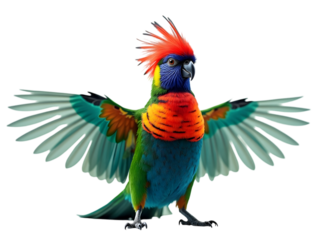Vibrant Rainbow Lorikeet with Wings Spread transparent background