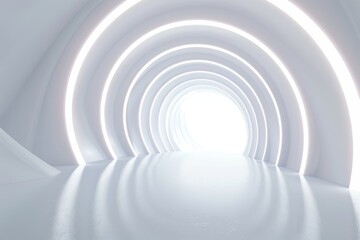 Obraz premium Abstract White Tunnel with Bright Light