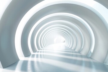 Abstract Tunnel of White Arcs