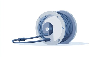 Naklejka premium Cable reel for storage and organization