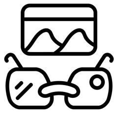 AR Glasses Line Icon