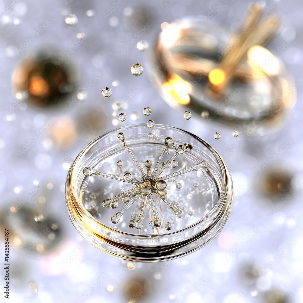 Poster Molecular Structure in Petri Dish: A Glimpse into the Microscopic World of Science and Research.