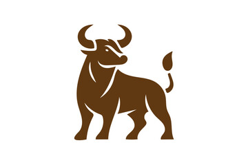 Bull icon silhouette on white background .01