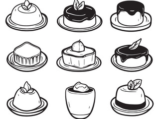 Hand Drawn Milk Pudding Dessert Vector Art