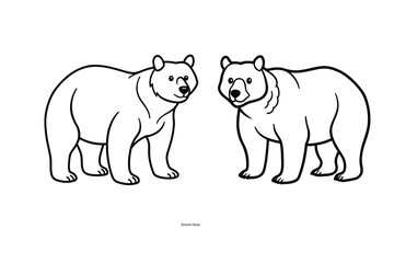 brown bear line art illustration