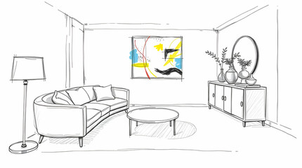 Luxurious bedroom interior with furniture and elegant decor