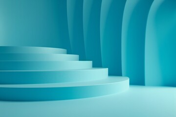 Obraz premium Abstract Blue Platform Background