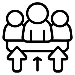 Team Development Line Icon