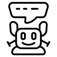 Virtual Assistant Line Icon