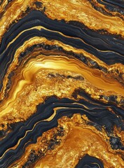 Obraz premium Abstract Gold and Black Swirling Texture Background