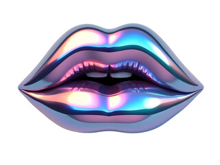 Holographic Lips: Iridescent Lip Art transparent background