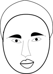 
female face schematically beautiful features