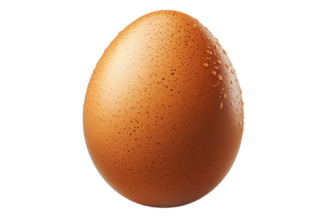 Speckled egg with natural pattern and smooth surface, isolated on white transparent background. Concept of nature, wildlife, and reproduction