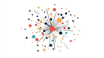 Colorful firework burst design