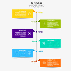 Vector infographic flat template circles for six label, diagram, graph, presentation. Business concept with 6 options. For content, flowchart, step for step, timeline, workflow, marketing