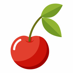 red apple with leaf