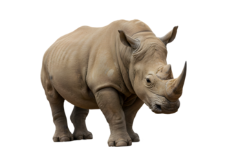 Powerful White Rhinoceros: A Majestic Creature transparent background