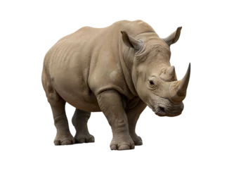 Fotobehang Neushoorn Powerful White Rhinoceros: A Majestic Creature transparent background  © mahboob