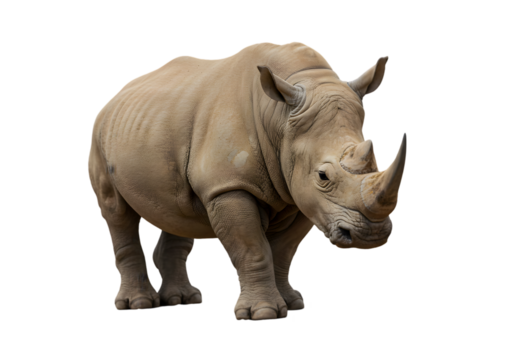 Powerful White Rhinoceros: A Majestic Creature transparent background