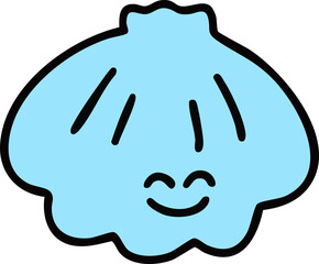 여름 조개 표정 라인드로잉 아이콘(summer character line drawing icon)