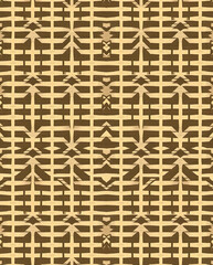 Fototapeta premium Aztec-inspired angular steps with modern rhythm, seamless pattern.