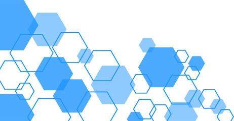 Blue Geometric Hexagonal Corner