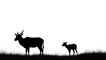 Obraz premium Silhouette of animals vector illustration 