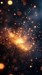 Fototapeta premium Golden and silver fireworks burst in a night sky, symbolizing celebration and joy.