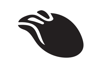 Mouse icon silhouette on white background.
