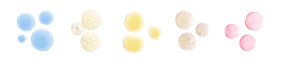  banner round drops gel serum on a transparent background