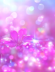 Pink flower bokeh springtime scene