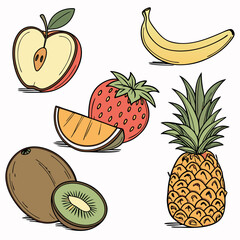 collection of fruits. fruits bundle