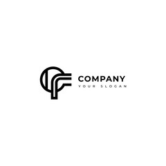 Modern Letter OF logo vector design template