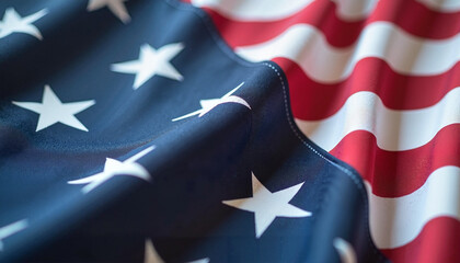U.S. flag representing patriotism and freedom in red, white, blue  
