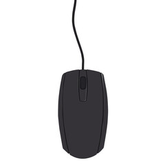 Computer mouse with scroll wheel and buttons. Computer and tech. Vector illustration design