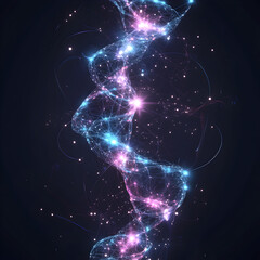 Fototapeta premium Abstract Celestial Spiral: An abstract and visually stunning depiction of a celestial spiral, crafted with interconnected points of light, shimmering and radiant in a cosmic ballet.