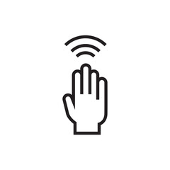 hand touch sensor icon editable outline stroke vector eps