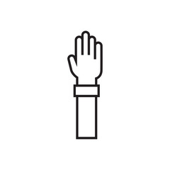 raising hand icon editable outline stroke vector eps