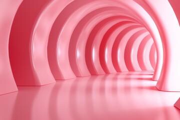 Pink Arched Tunnel Abstract Background