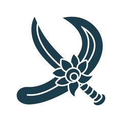 Durga's Khanda Sword with Lotus Hilt Vector - Durga’s Sword – A curved khanda (sword) with a lotus hilt