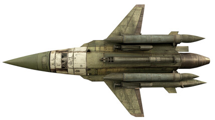 Detailed Military Fighter Jet Aircraft Model in High Resolution with Transparent Background