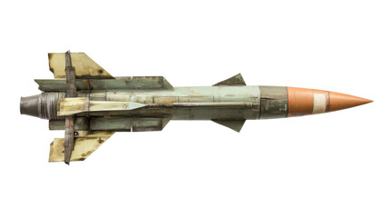 Detailed Representation of a Military Missile with Transparent Background Showcasing Engineering Precision