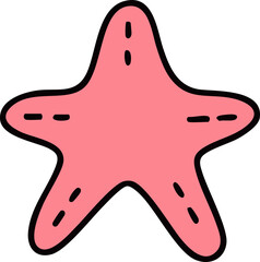 여름 불가사리 별 라인드로잉 아이콘(summer line drawing icon)