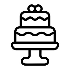Cake Cutting Line Icon